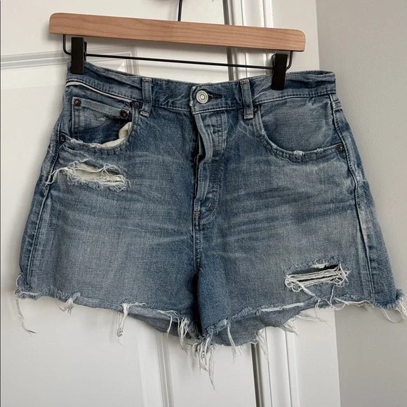 Moussy Vintage MV Pelion Denim Cut Off Shorts Size 29 - Picture 2 of 8